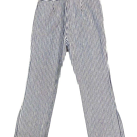 TRINA TURK Lyric Theatre Pants Seersucker Blue/White MidRise Straight Leg Size 6 - Picture 6 of 11